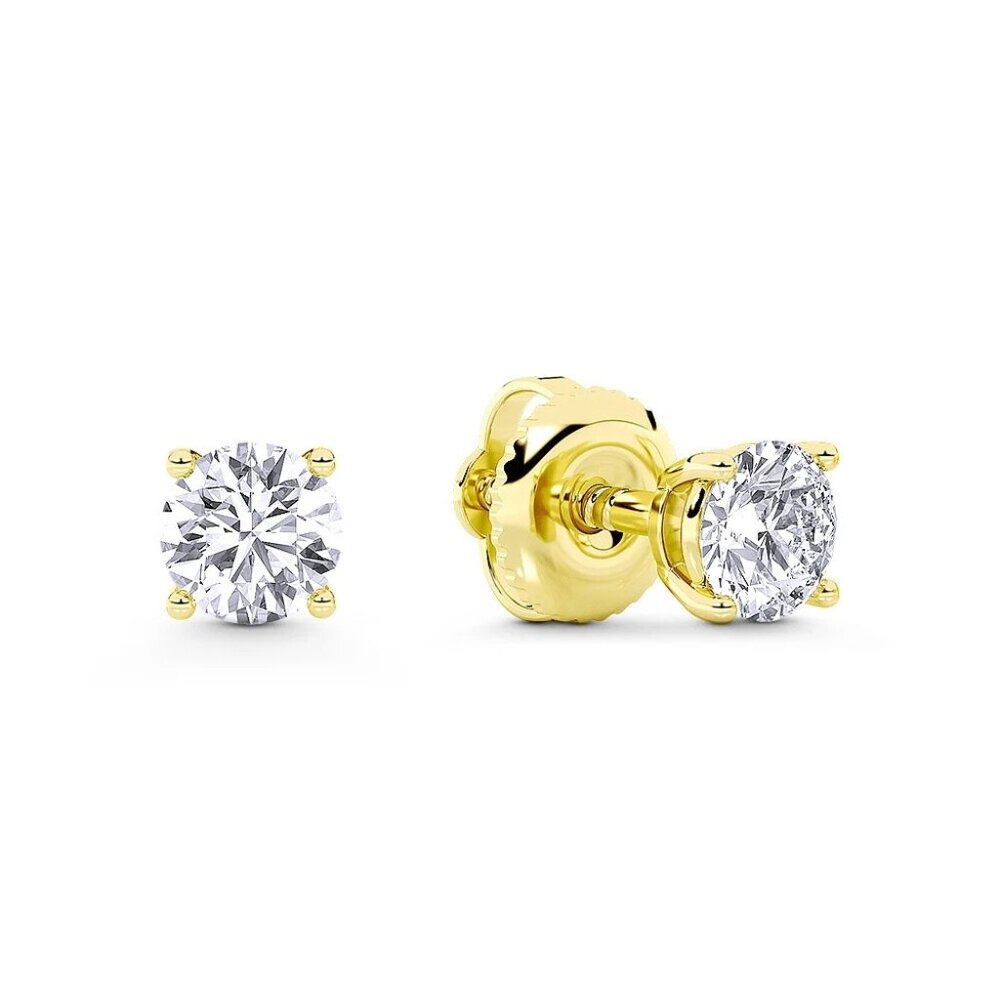 0.25ct Lab Grown Diamond Round Brilliant 4-Prong Stud Earrings in 14k Y Gold